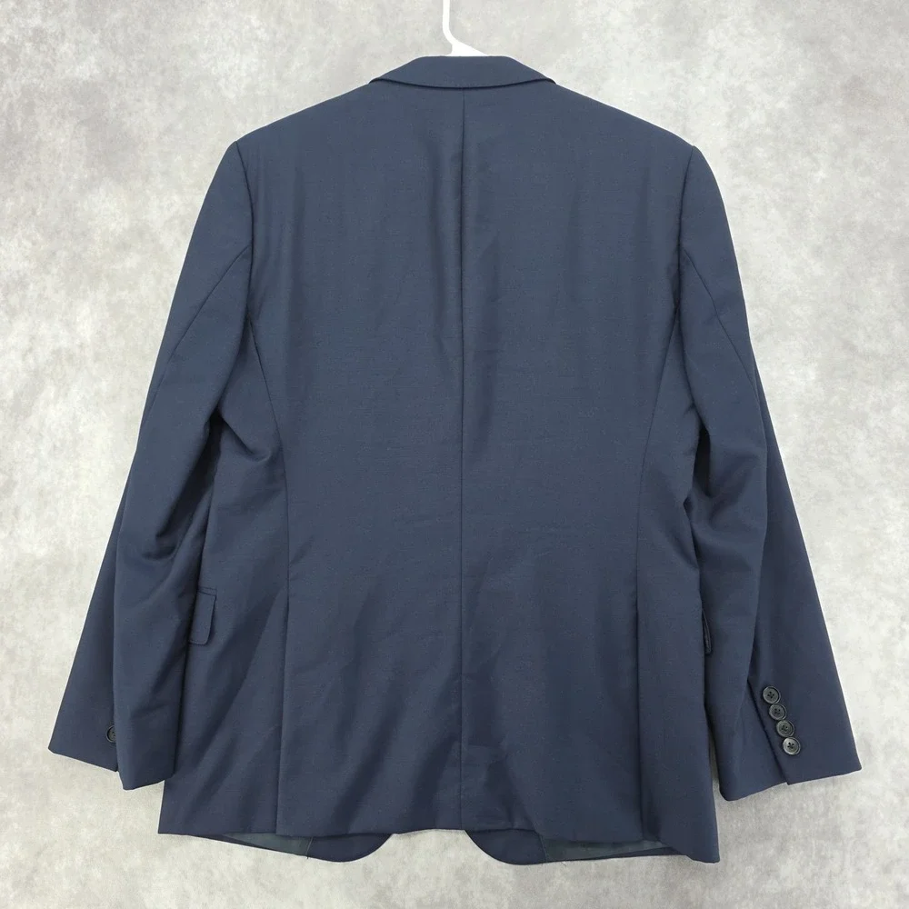 Hugo Boss Reda Super 110 Wool Blazer Jacket Mens 38S Navy Blue Sport Coat Italy
